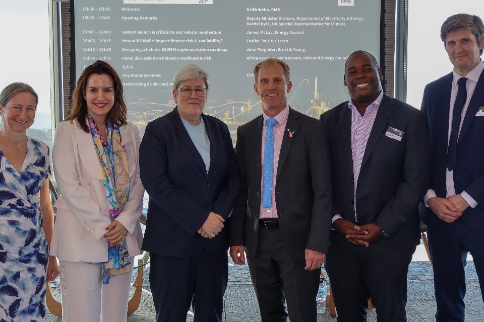 UK Climate Envoy Rachel Kyte announces support for South Africa’s Wholesale Electricity Market reform and implementation